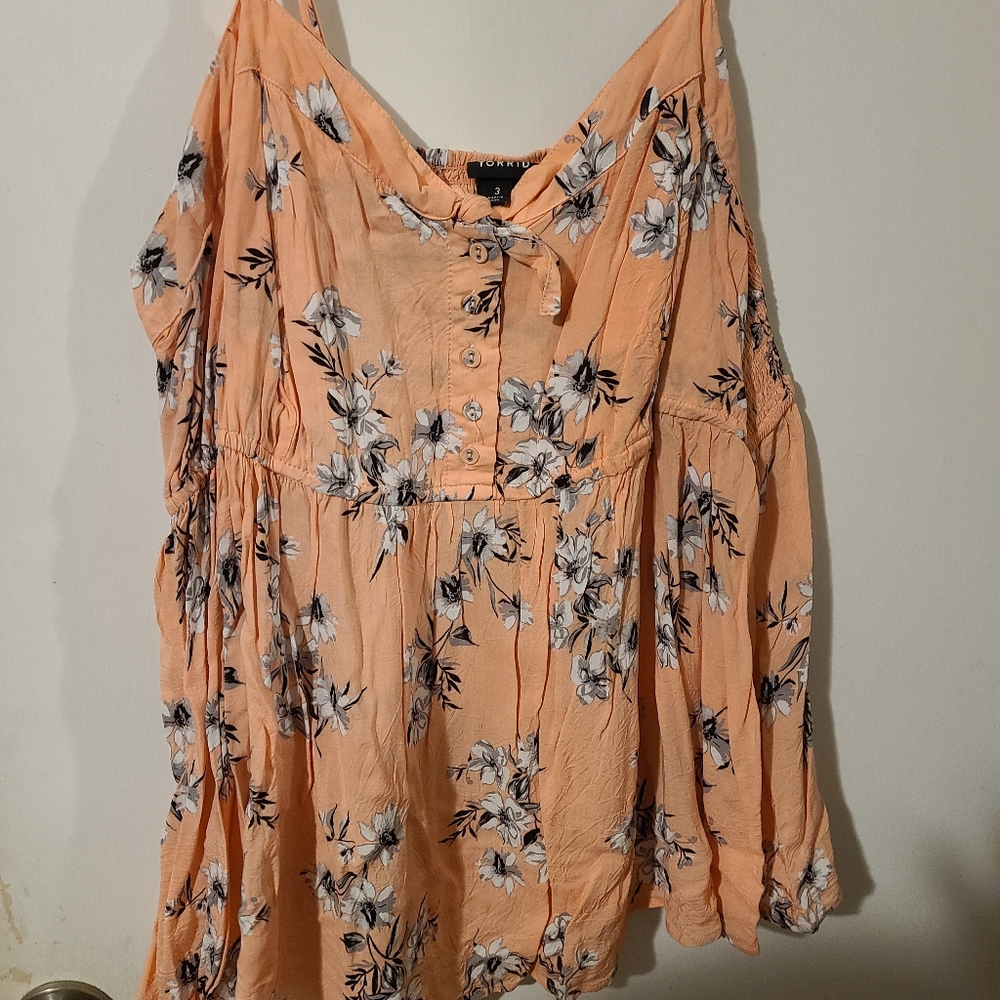 Peach floral top